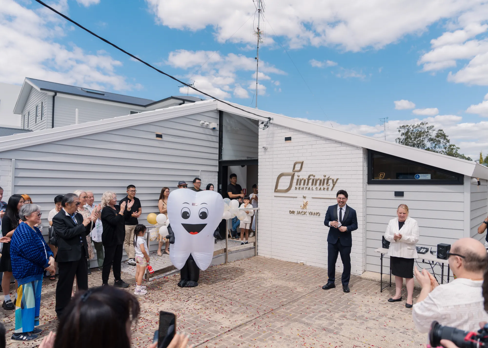 Dr Jack Yang speaking at the opening of Infinity Dental Care