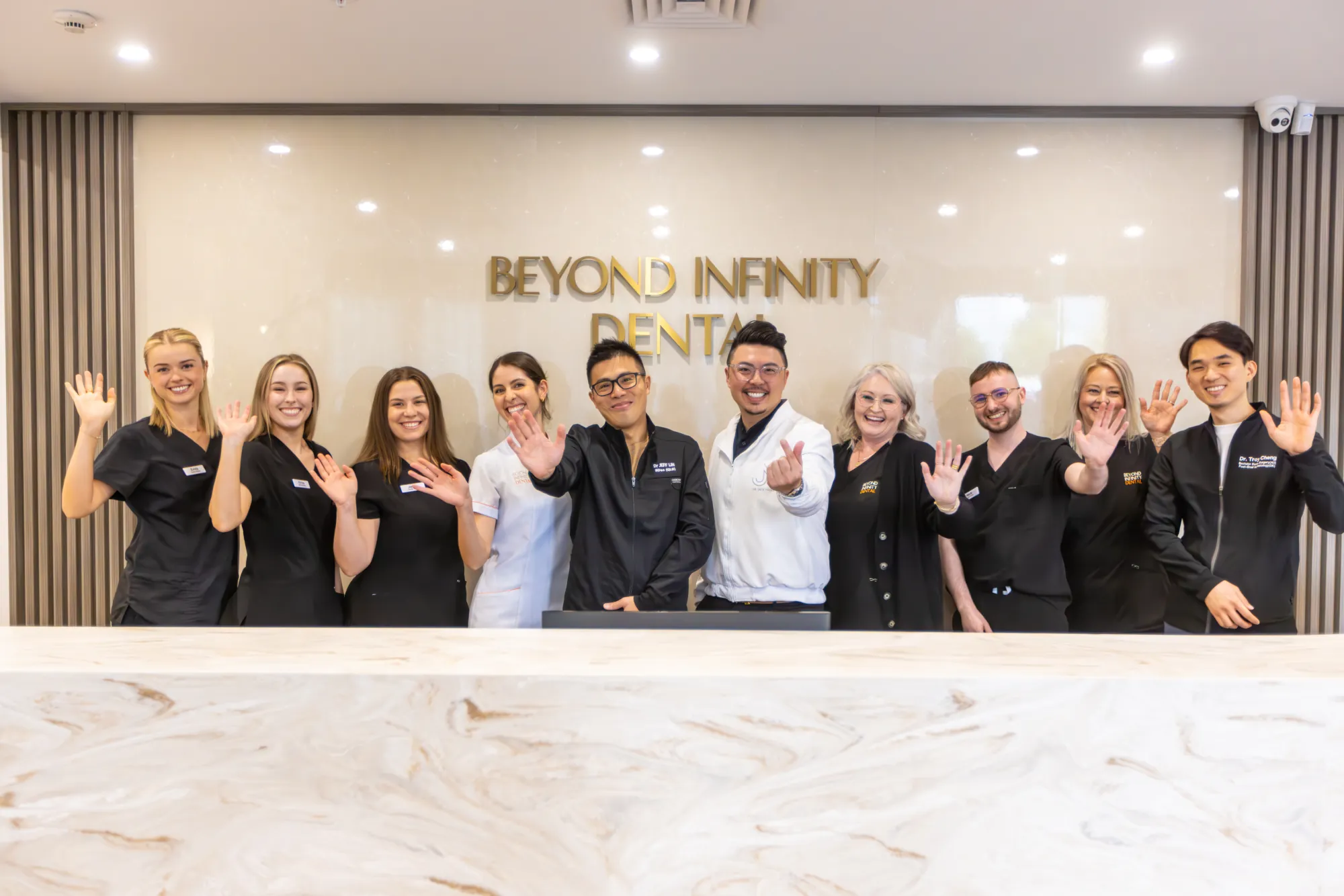 The clinic team at the reception desk