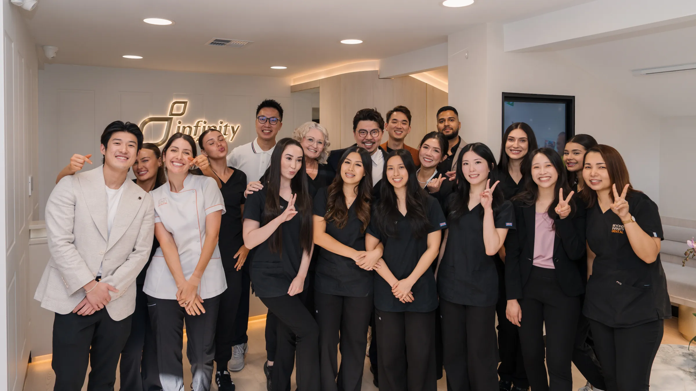 The Infinity Dental Care team together at the clinic