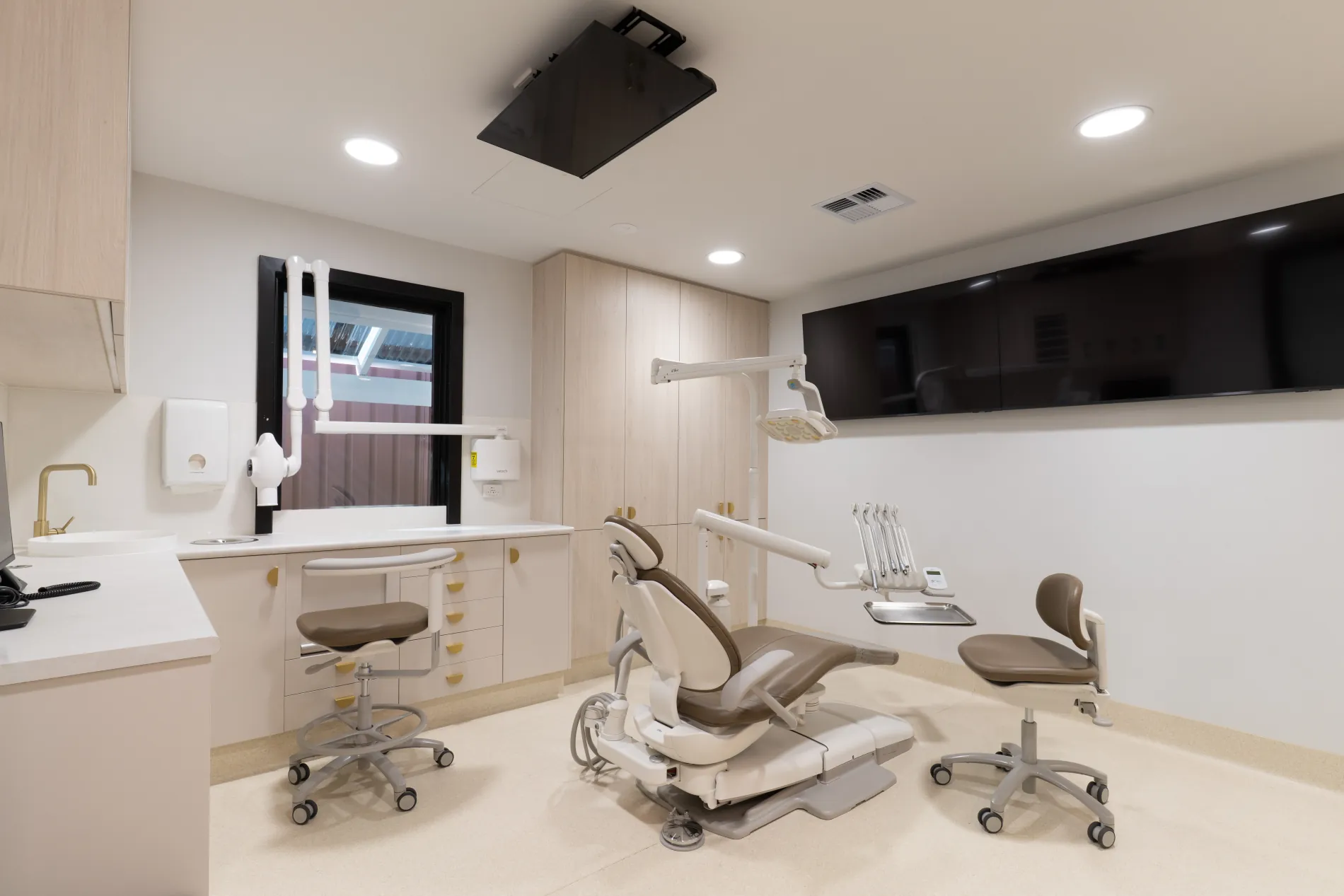 Treatment room in a Denfinity-connected clinic, prepared for an appointment