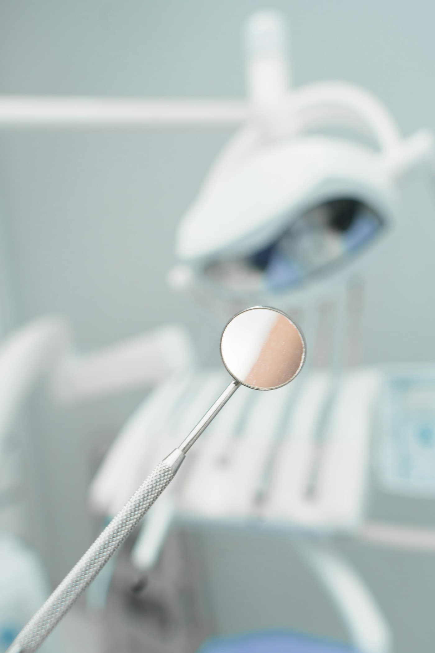 Dental mirror in a clinical setting